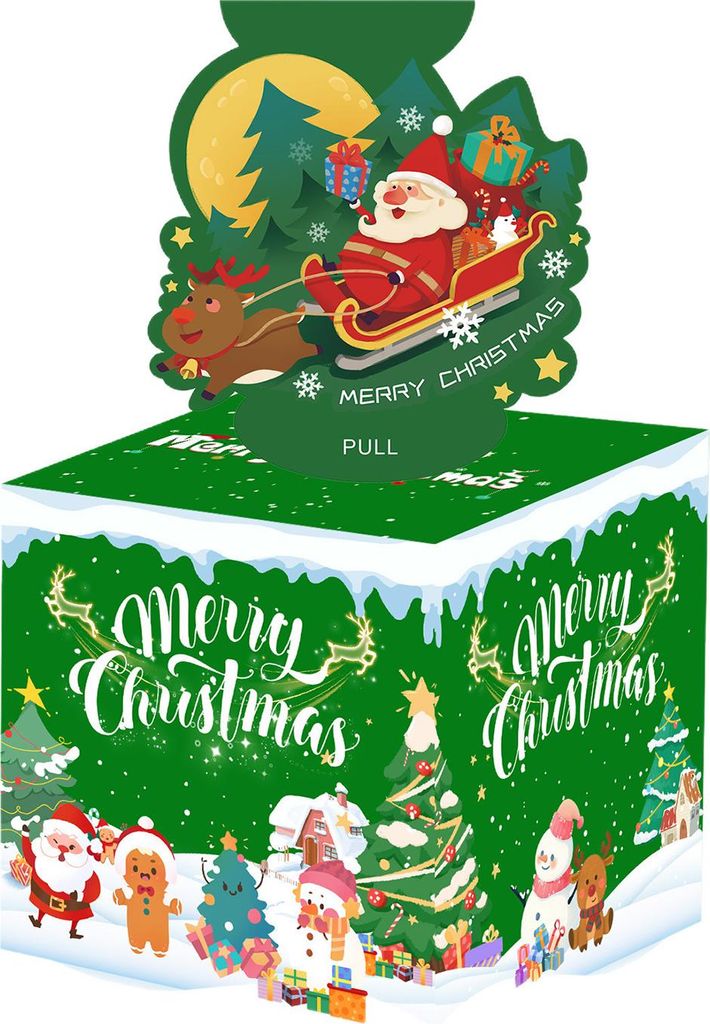 Weihnachts-Spardose für Bargeldgeschenke, Überraschungsgeldhalter mit Schneemann-/Baum-/Weihnachtsmannkarte und 50 transparenten Beuteln für Par...