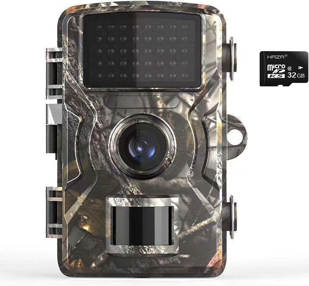 Wildkamera 2.7K UHD,16MP HD Tierkamera mit Nachtsicht, 0,1s Trigger, IP66 Outdoor, inkl. 32GB Karte