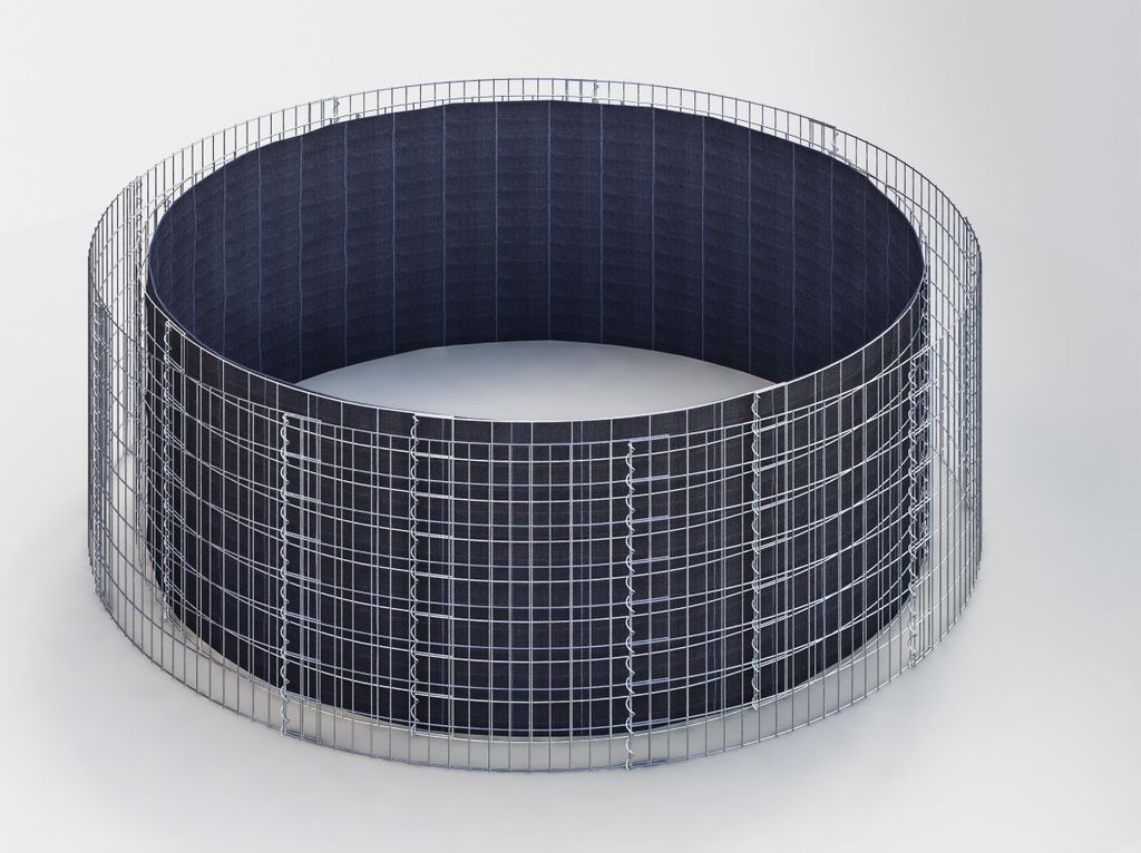 Hochbeet rund, Außendurchmesser 502 cm, Höhe 80 cm, Maschenweite 5 x 10 cm, Wandstärke 15 cm