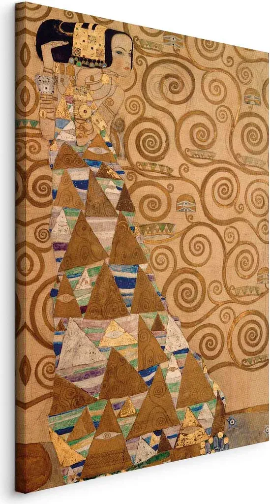 Quadro su tela italiano - Aspettativa (Gustav Klimt) 60x90 cm Riproduzioni l-F-10560-b-a
