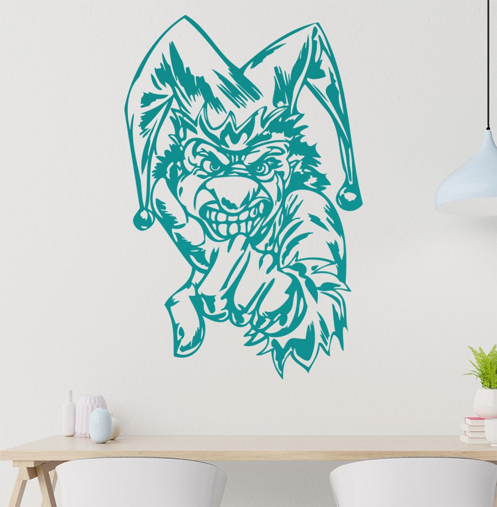 Harlekin Wandtattoo in 6 Größen - Wandaufkleber Wall Sticker - Dekoration, Küche, Wohnzimmer, Schlafzimmer, Badezimmer