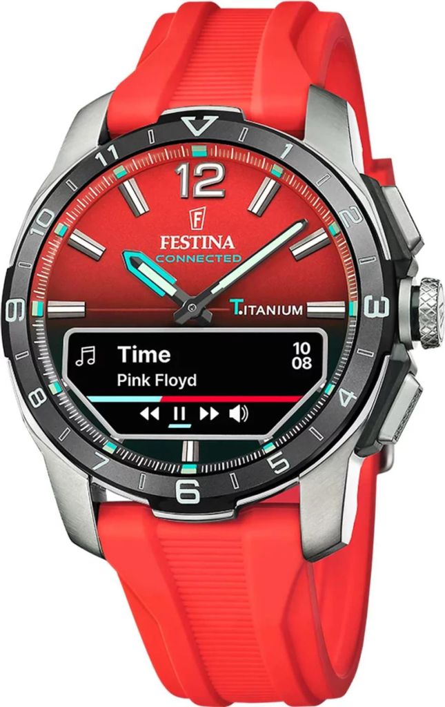 Festina Connected D F23000/6 Herren Uhr, Titan, Rot, Silikon