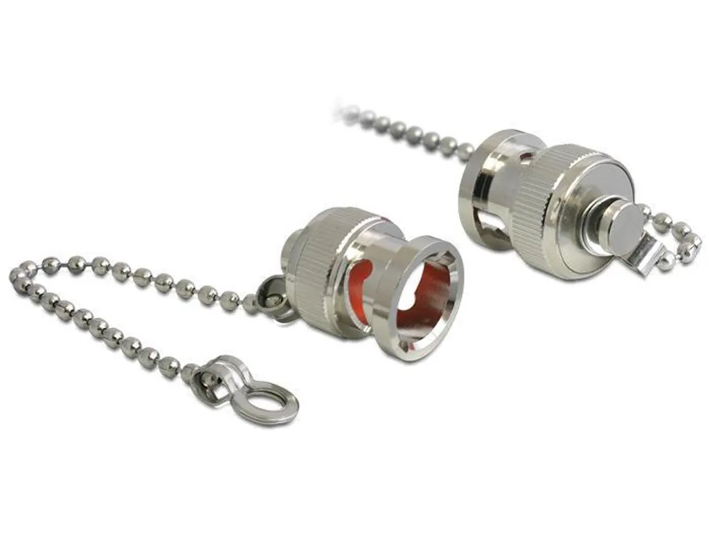 Tappo Protezione BNC Delock con Catenella | Ottone Nichelato HF - 2