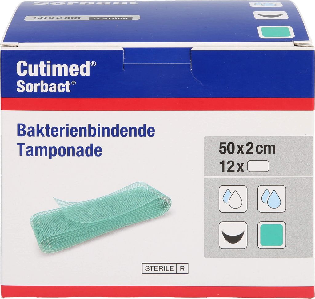 Cutimed Sorbact Tamponaden 2x50 cm 12 St Produktbild 