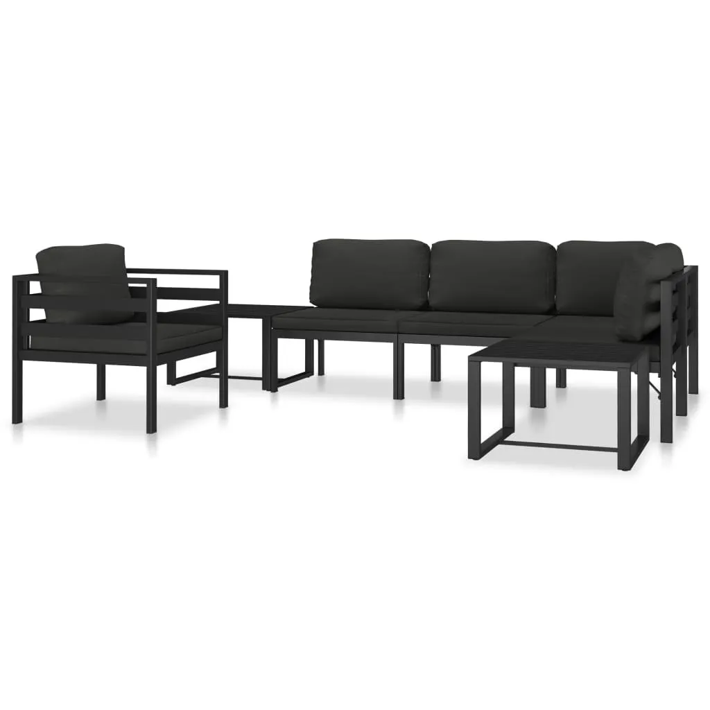 Canapé d'angle modulaire vidaXL en aluminium anthracite avec coussin - 12