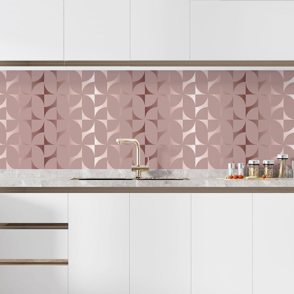 Klebefolie für die Küche – Lumaléa – Elegantes Motiv – Klebefolie + MATTE Schutzfolie – 60 x 60 cm
