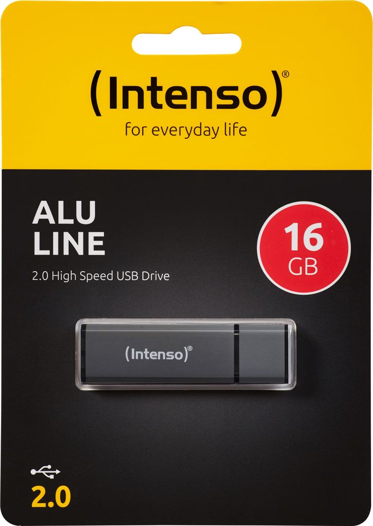 Intenso Alu Line, 16 GB, USB Typ-A, 2.0, 28 MB/s, Čepice, Obrázek produktu 
