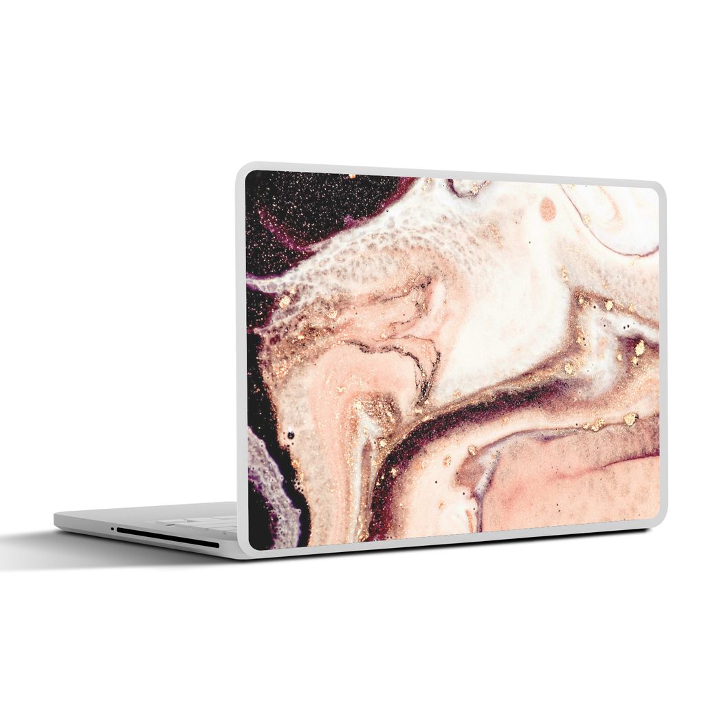 MuchoWow Laptop Aufkleber Sticker Cover Stein - Marmor - Edelstein - Abstrakt - Natur - Rosa 36.5x27.5 cm - Laptop-Sticker