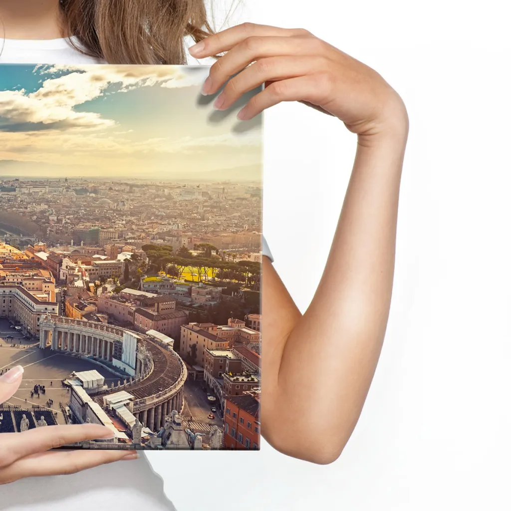 Poster Roma Basilica San Pietro 70x50 cm Quadro su Tela Panorama - 4
