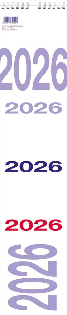2026 Güss Streifenkalender 494x11cm