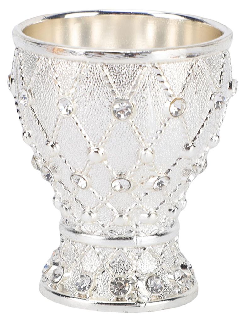 Mittelalterlicher Kelch, klein, Vintage, Zinklegierung, gotischer Trinkbecher mit Relief, für Kommunion, Hochzeit, Bar, Zuhause, Silber