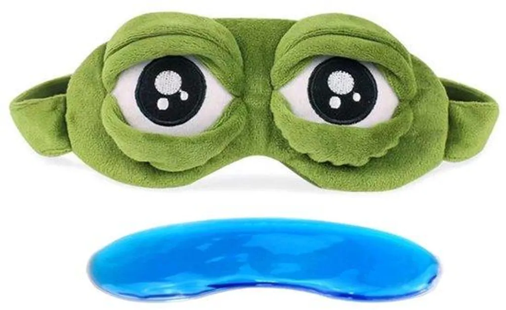Masque de sommeil vert enfant motif grenouille de dessin animé doux