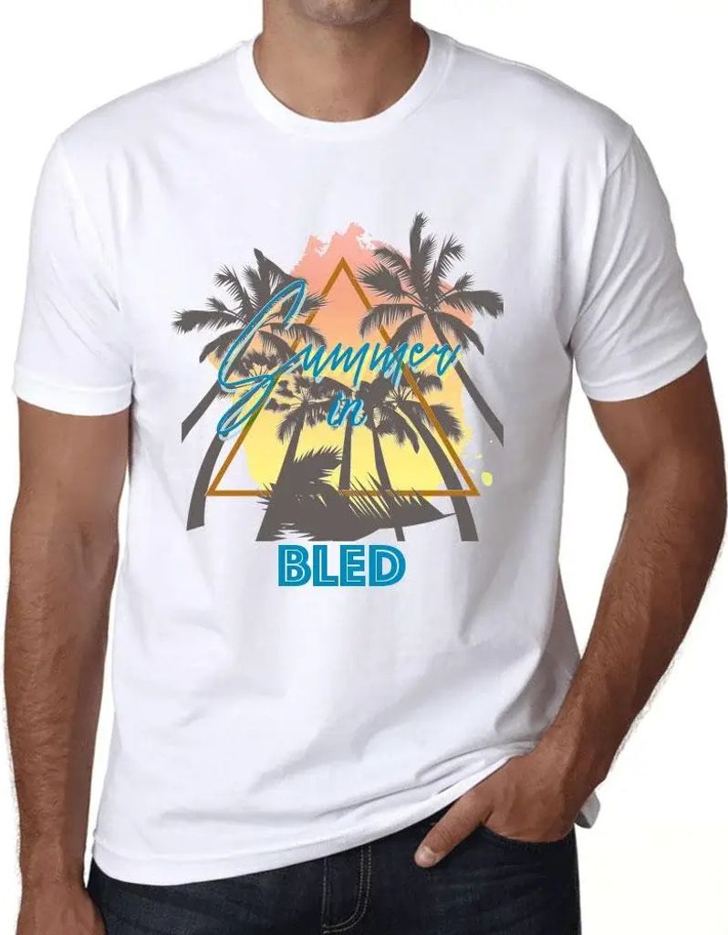Herren Grafik T-Shirt Palmen Sonnenschein Sommer in Bled – Palm, Sunshine, Summer In Bled – Öko-Verantwortlich Vintage Jahrgang Kurzarm Lustig...