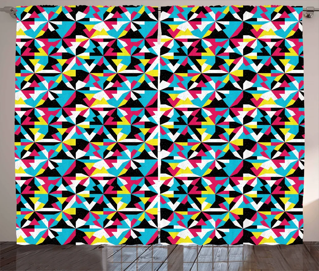 Tenda Vintage ABAKUHAUS Multicolore - Design Anni 60 Retro 280x245 cm