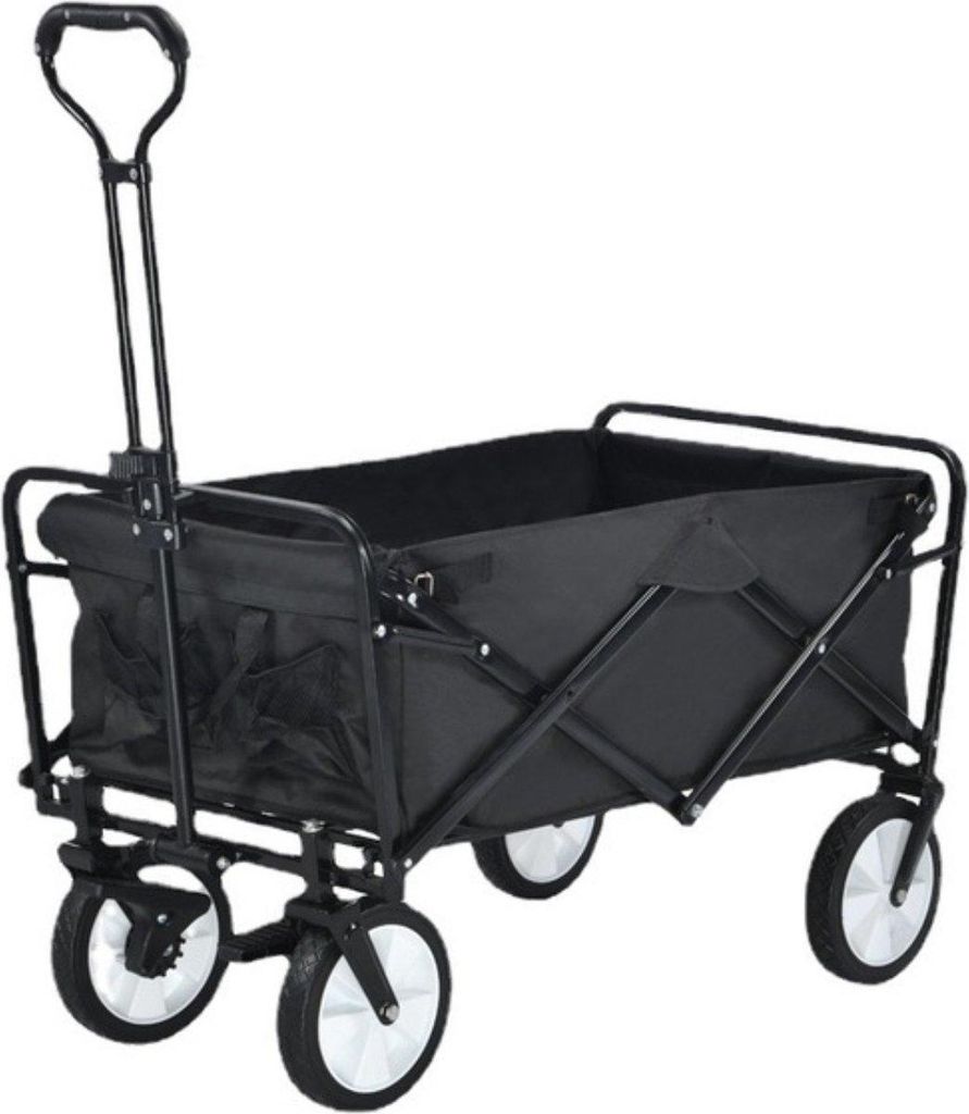Happyment Klappbares Polster – Handwagen mit Massivreifen – Kindertransport & Outdoor – Schwarz