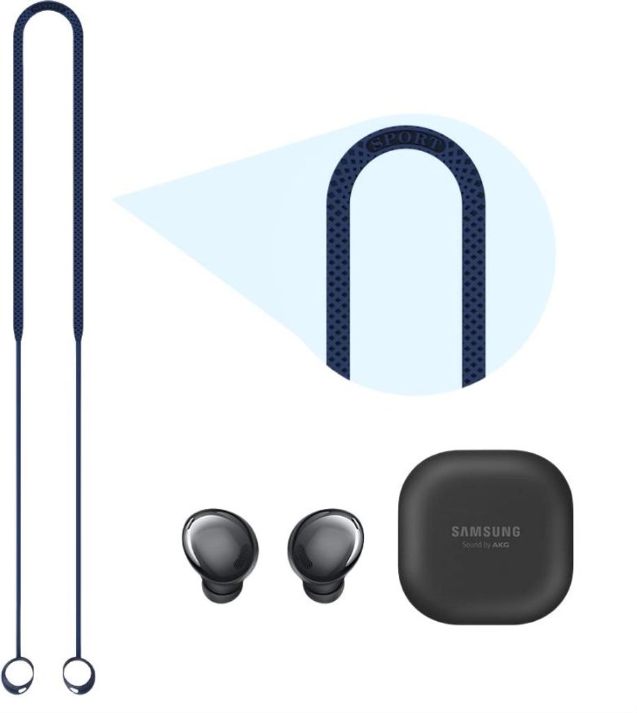 INF Samsung Galaxy Buds Pro Silikon Anti-Verlust-Band – 80cm, Mehrfarbig Schwarz