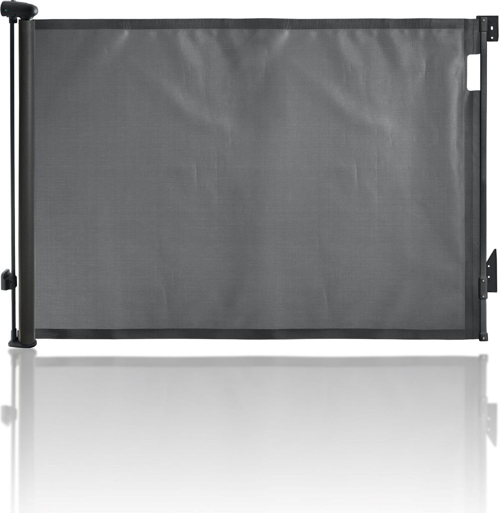 Treppenschutzgitter bis 140cm schwarz, Ausziehbares Babyschutzgitter, Türschutzgitter