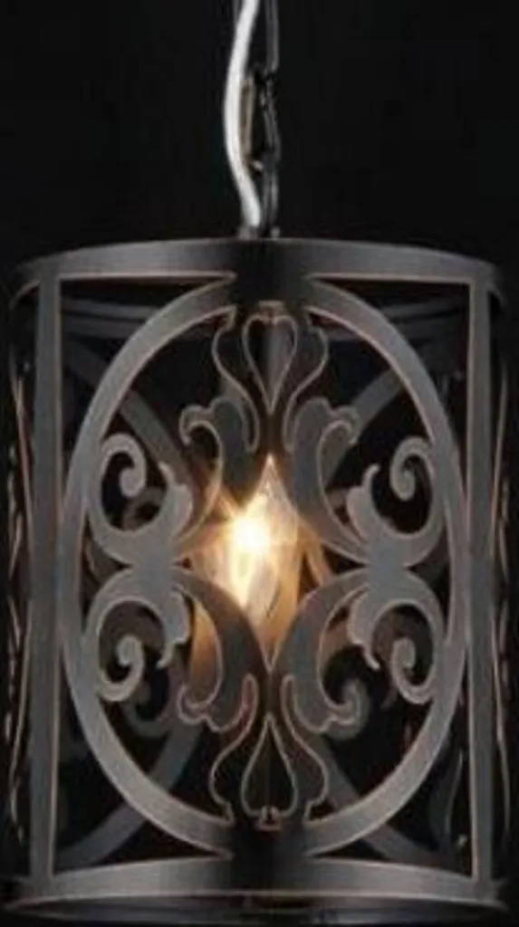 Lampe à suspension baroque pour entrée et salon brun antique 18x27 cm