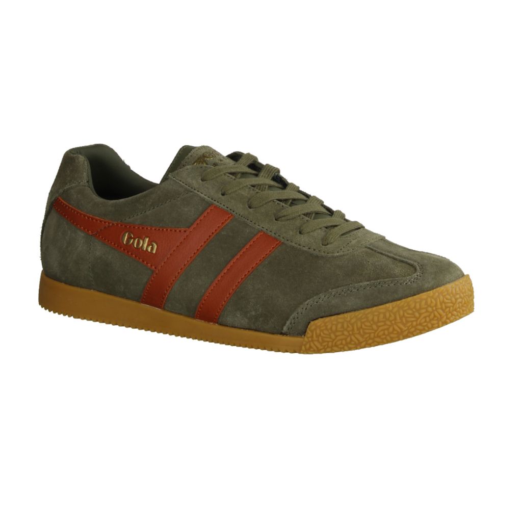 Gola Harrier CMA192 Herrensneaker, Leder,Kaki/Orange Spice Produktbild 