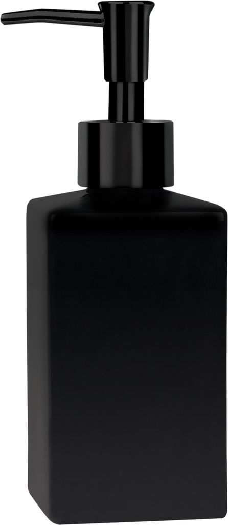 Spirella Seifenspender "Quadro" Porzellan Flüssigseifen-Spender 300ml matt schwarz