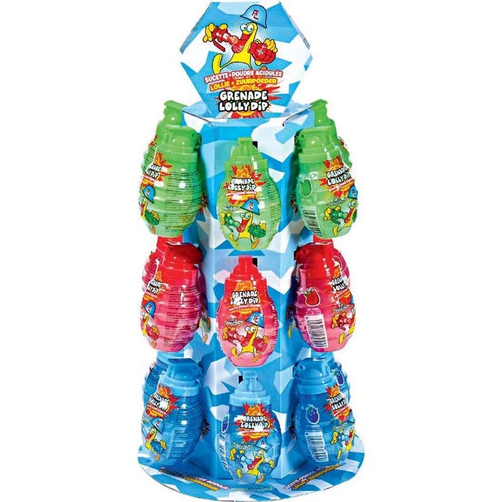 Funny Candy Grenade Lolly Dip 18 x 40g Granate mit Lutscher Produktbild 