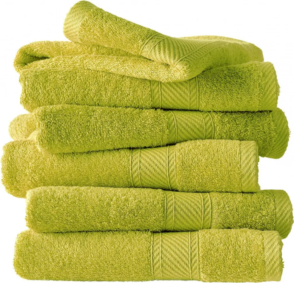 Serviette en coton Lime Hélène 100 cm : absorption et douceur lot de 6
