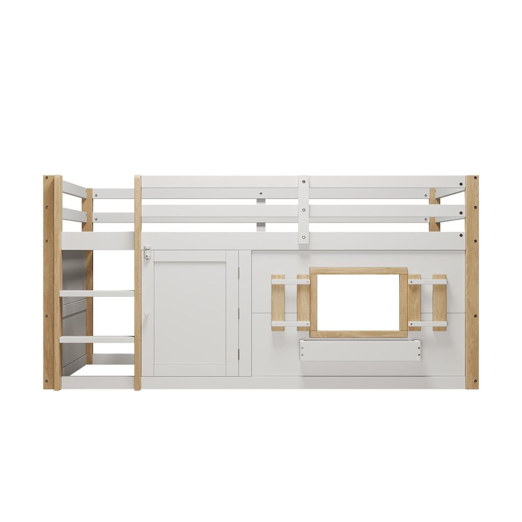 Flieks Etagenbett 90x200cm mit Fenster und Tür, Kinderbett Produktbild 