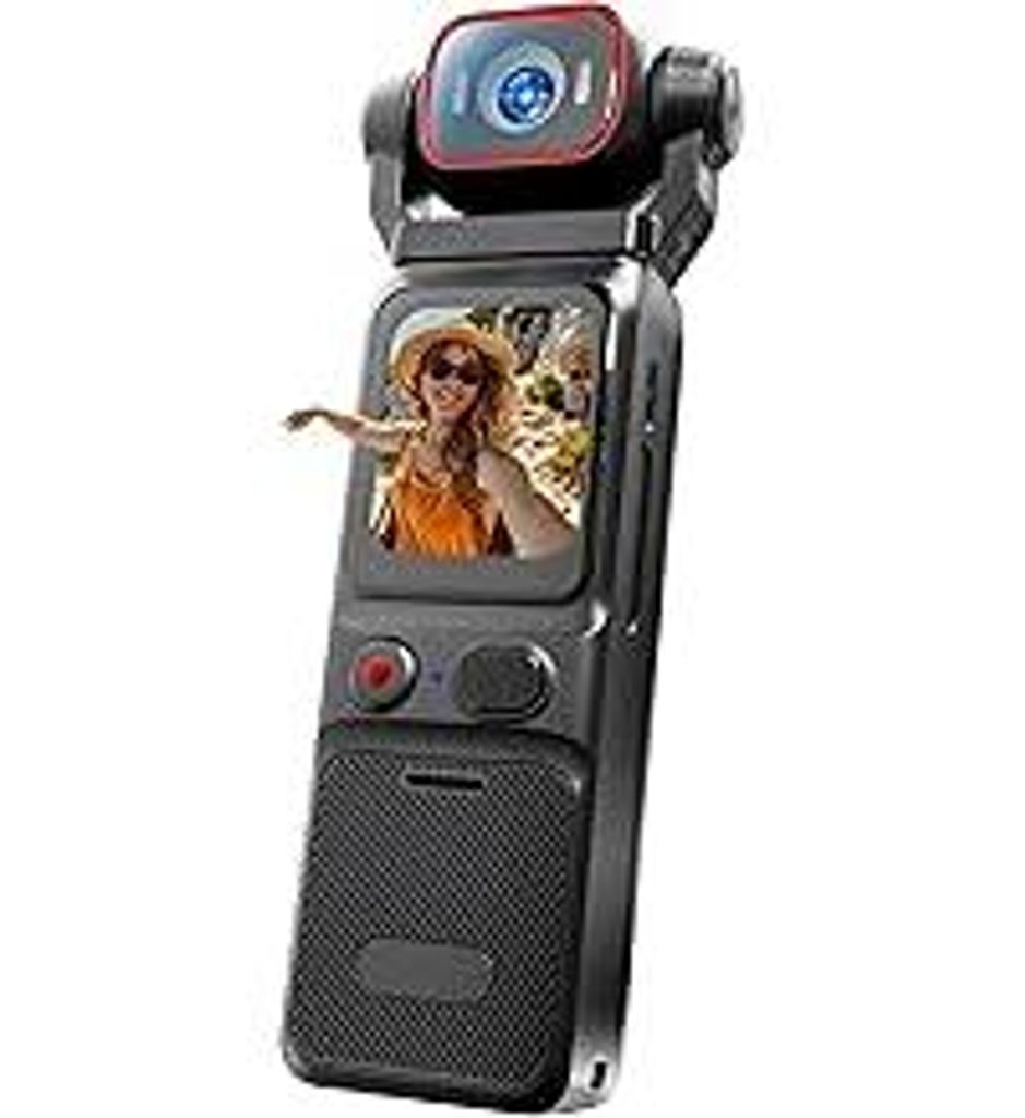 Vlogging-Kamera 4K, 6 Achsen-Stabilisierung,Kleine Videokamera WiFi für Fotografie, Mini Bodycam Körperkamera, POV/Pocket Kamera, Sports Action C...