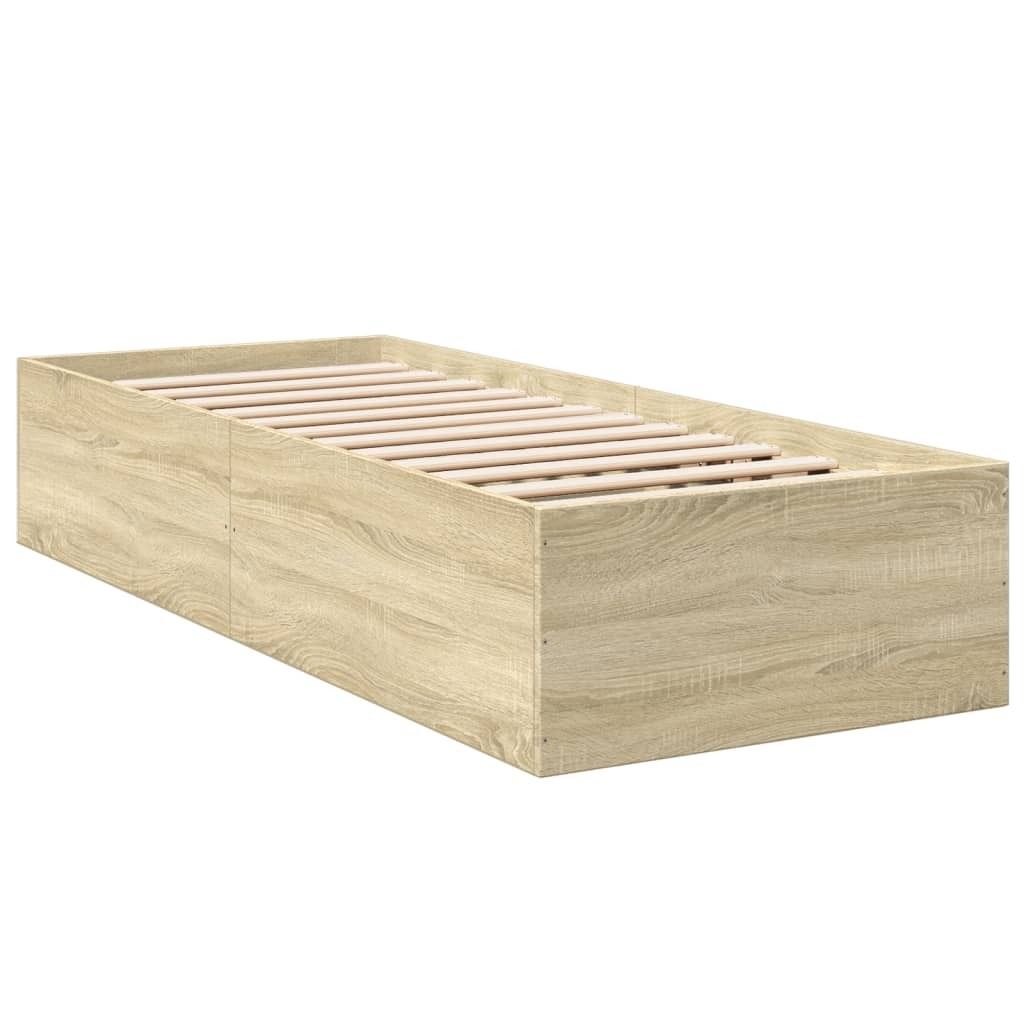 vidaXL Rama łóżka dąb sonoma 90x190 cm materiał Zdjęcie produktu 