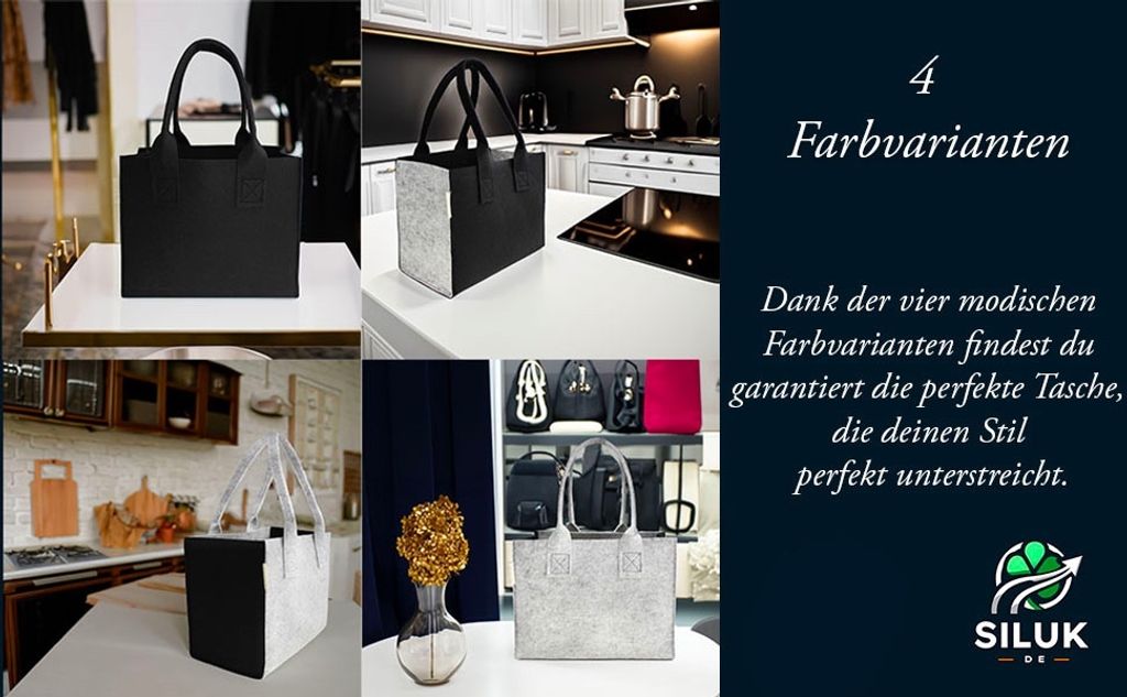SILUK Filztasche Einkaufstasche Tasche Filz Shopper 35 x 20 Produktbild 7