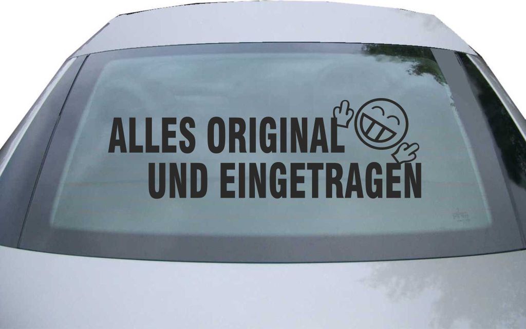Indigos UG - Aufkleber Heckscheibe & Motorklappe DE2121 - schwarz - 600x200 mm - Alles Original und Eingetragen - Auto Scheiben Fenster Heckklappe ...