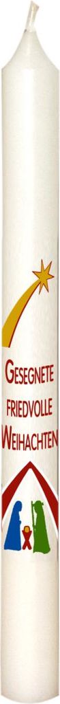 Weihnachtskerze "gesegnete Weihnachten" Elfenbein 195 x Ø Produktbild 