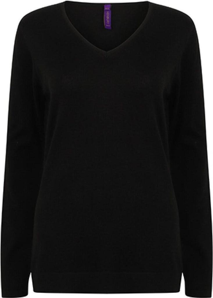 Henbury H721 | Ladies Lightweight V Neck Jumper - Farbe: Black - Größe: XL