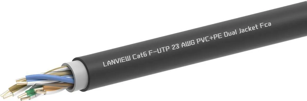 Câble Réseau CAT 6 Blindé Double Gaine PVC PE Noir Bobine de 305m