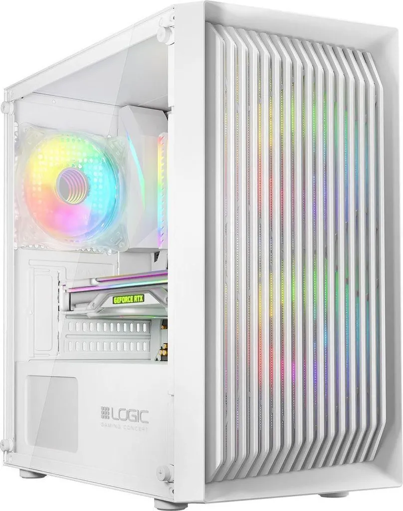 Mini Boîtier PC Gamer Blanc Logic Atos - Châssis ARGB Haute Vitesse