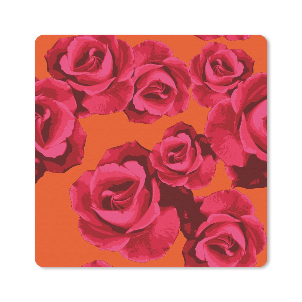 MuchoWow Mauspad Mousepad Rosen - Orange - Muster 30x30 cm - Mousepads - Maus Mat - Pad - Mausunterlage - Gaming
