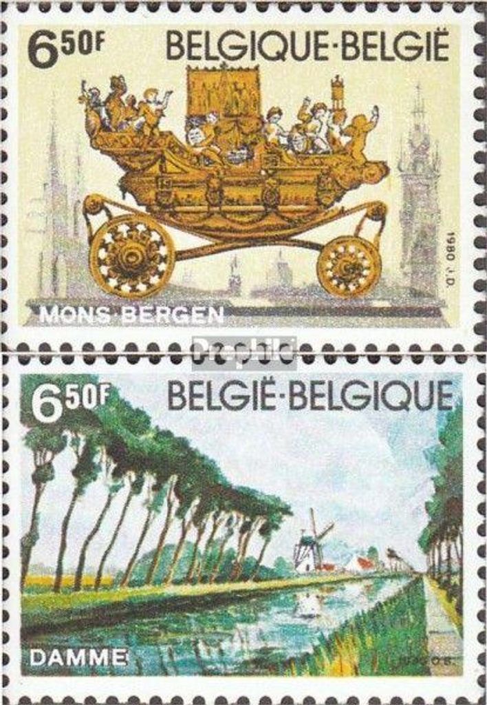 Briefmarken Belgien 1980 Mi 2027-2028 (kompl.Ausg.) postfrisch Tourismus