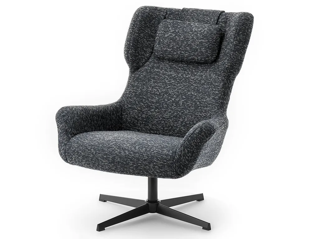 Chaise pivotante ANTE bleu foncé et noir pour bureau moderne