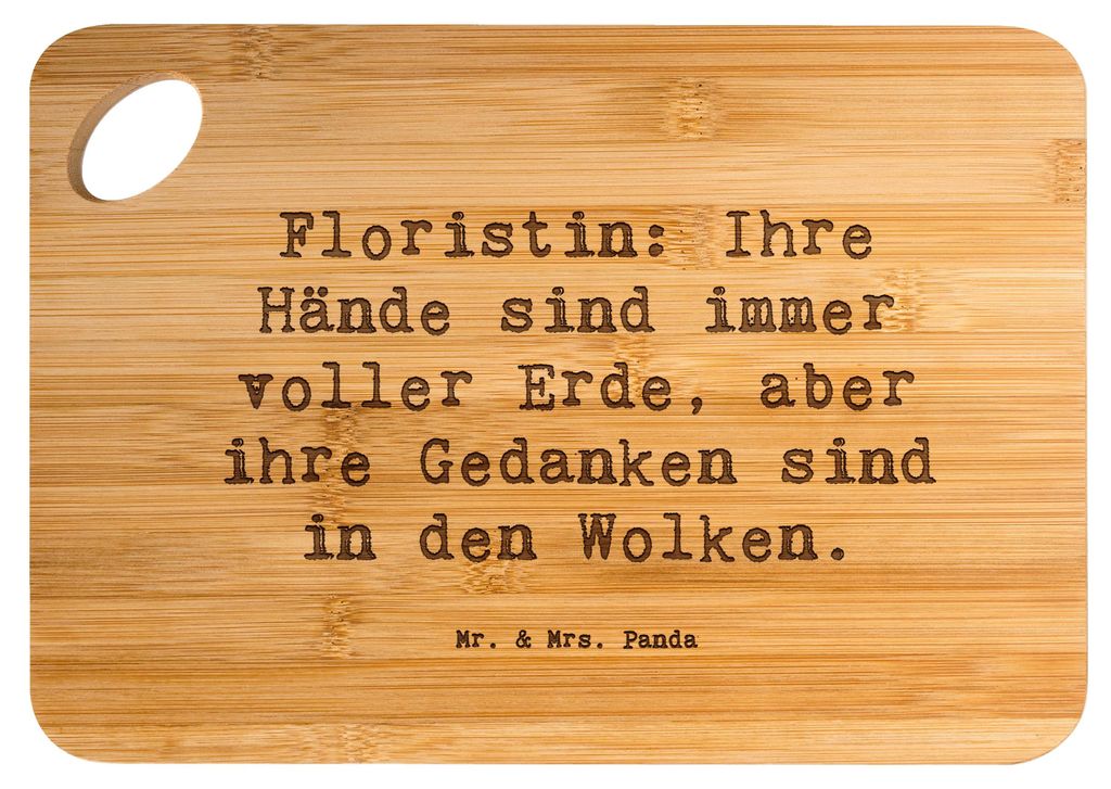 Mr. & Mrs. Panda Brett Spruch Floristin Tagträumerin - Transparent - Geschenk, holzschneidebrett, Frühstücksbrettchen, vesperbrett, Berufsalltag...