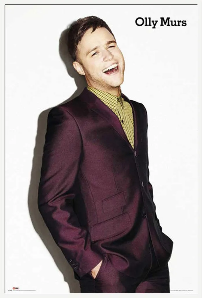 Affiche Olly Murs avec Cadre Shinsuke Blanc et Passe-partout 61x91,5 cm