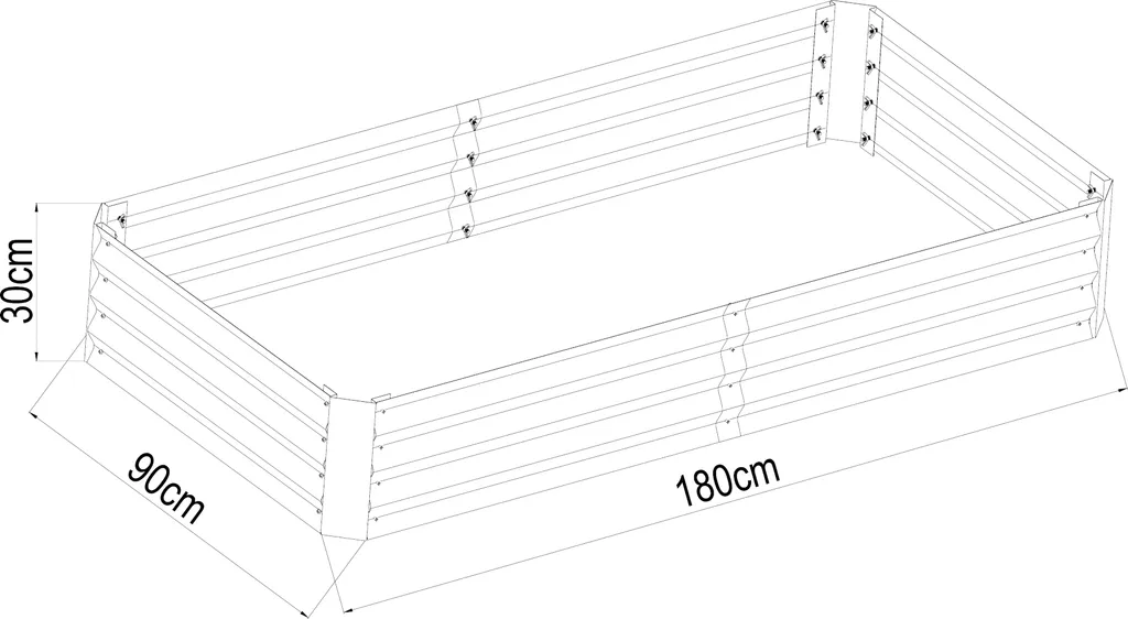 Bac à fleurs surélevé Celano 180 cm idéal pour potager et terrasse - 4