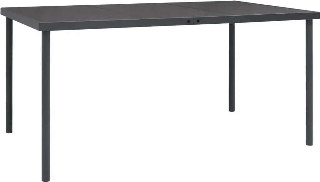 Grande table de repas pour terrasse en acier gris anthracite 150cm
