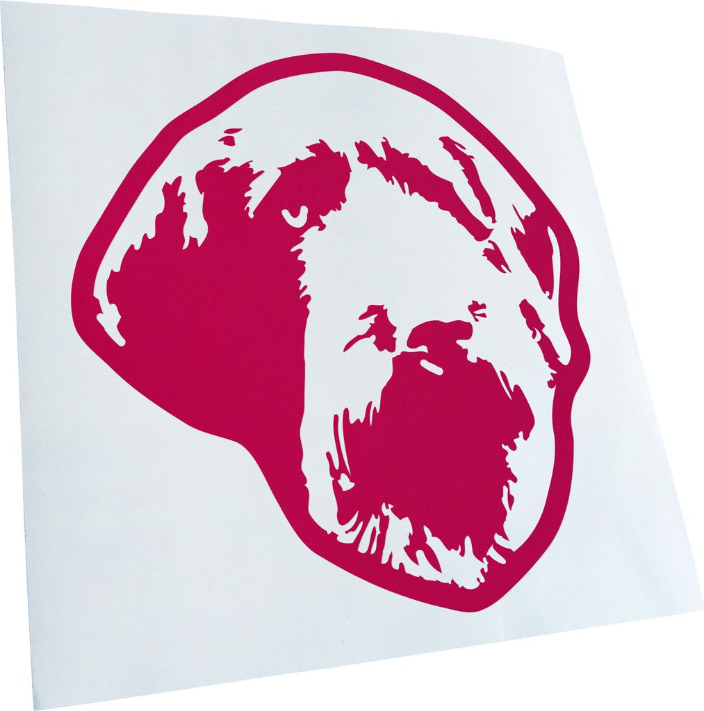 Kiwistar - Autoaufkleber - wirehaired pointing griffon Hund - Pink - 50x45cm - Aufkleber für Auto, Laptop, Fahrrad, LKW, Motorrad mehrfarbig JDM D...
