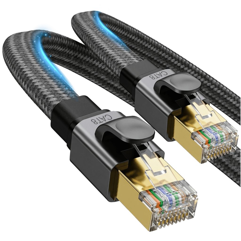 Reagle Cat8 Ethernet Lan Kabel Rj45 Sftp 40 Gbps 5 M – Hochgeschwindigkeits-Netzwerkkabel Für Gaming, Pc, Router & Streaming