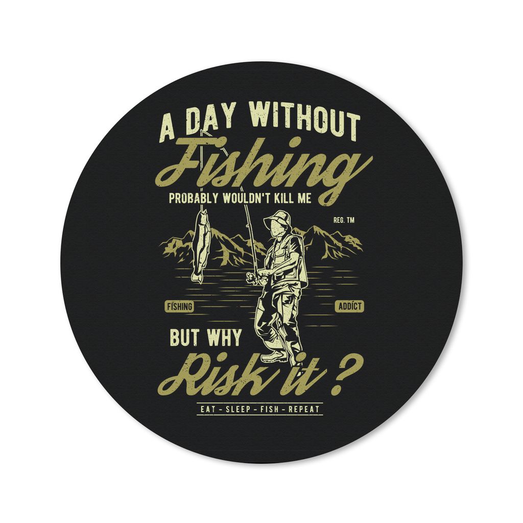 MuchoWow Mauspad Mousepad Fisch - Rute - Jahrgang 40x40 cm - Mousepads - Maus Mat - Pad - Mausunterlage - Schreibtisch Accessoires