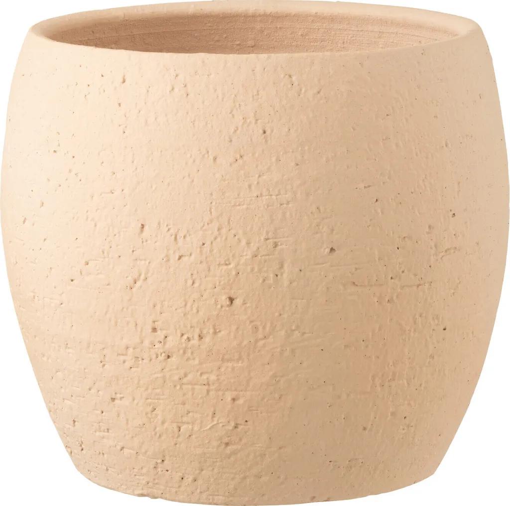 Grand Cache-pot en Céramique Beige Enya J-Line pour Plante Intérieur