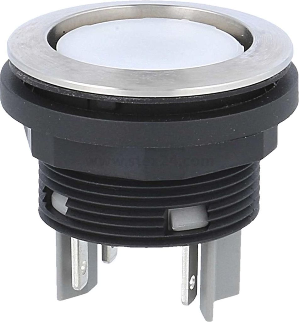 Georg Schlegel Drucktaste, 2S rund, SHORTRON Flachstecker 2,8mm x 0,8mm - 1 Stück