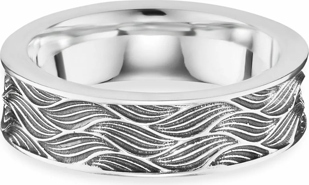 Anello Caï Wave Argento 925 Rodiato - Design Organico e Moderno