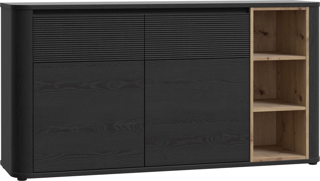 Furniture24 Kommmode Breathtaker Bthk233-Q194 Sideboard Eiche Cabezone / Eiche Schwarz / Eiche Artisan