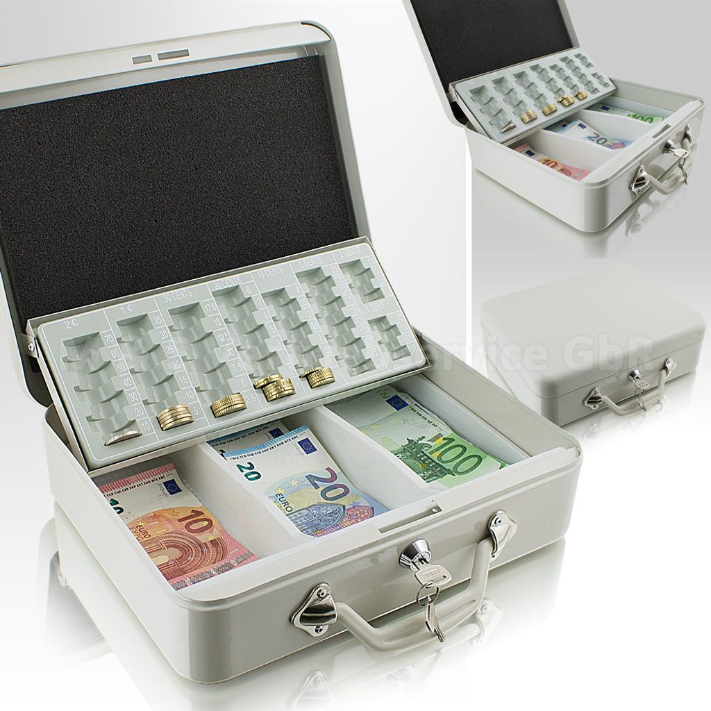 Geldkassette Geld Kasse Münzenkassette Transportkassette Geldbox Münzfächer